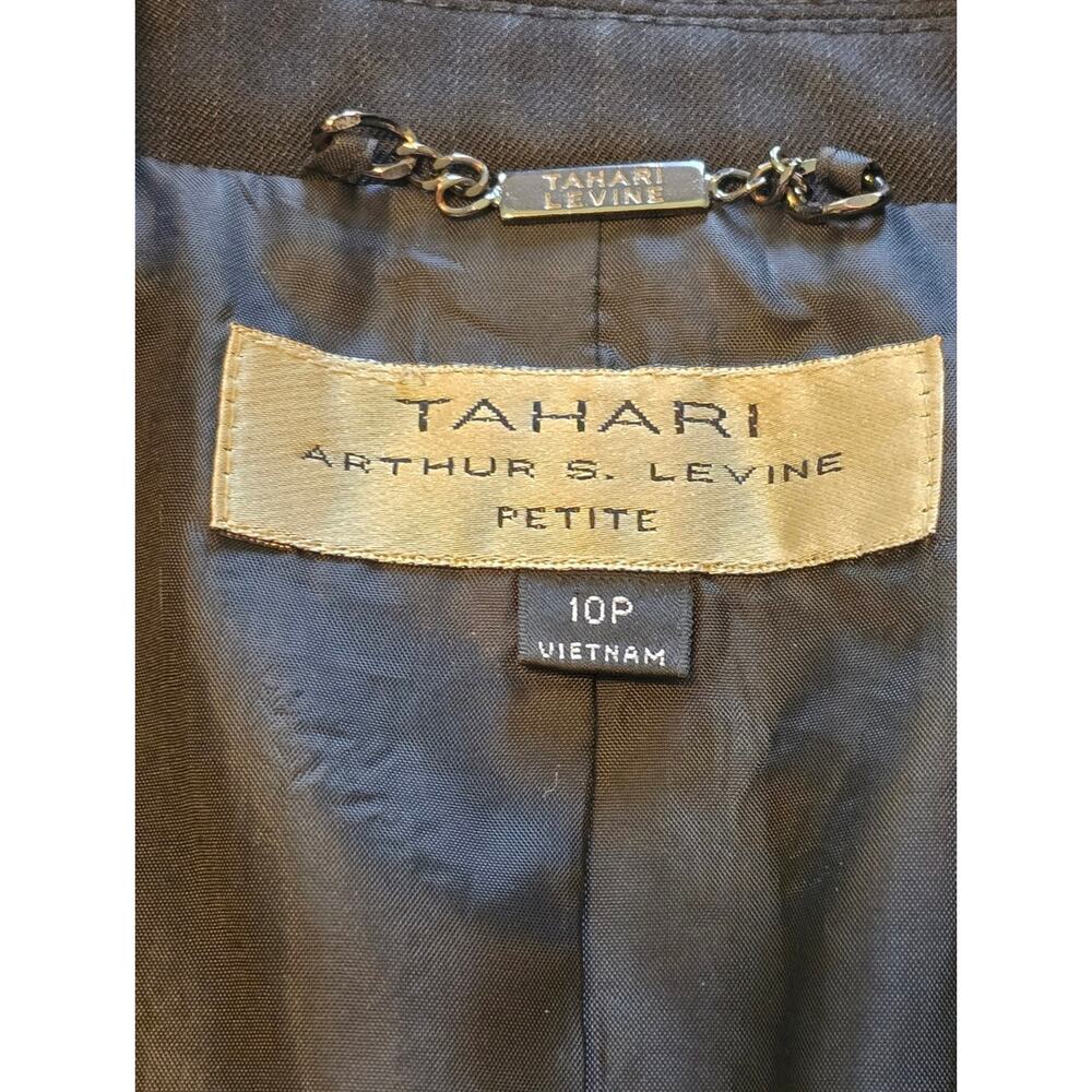 Tahari Arthur S Levine Blazer Womens Size 10P Black Single Breasted Classic - Picture 3 of 8